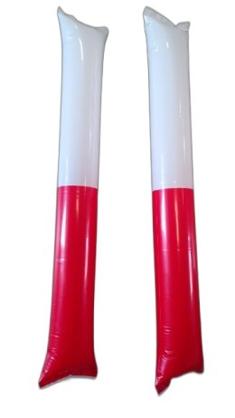 Pałka dmuchana 2szt. BIAŁO-CZERWONA Polska 57cm
