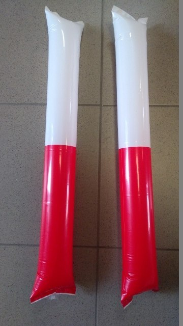 Pałka dmuchana 2szt. BIAŁO-CZERWONA Polska 57cm