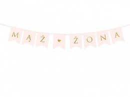 Baner różowy girlanda MĄŻ ŻONA 15 x 110 cm | GRL67-081J